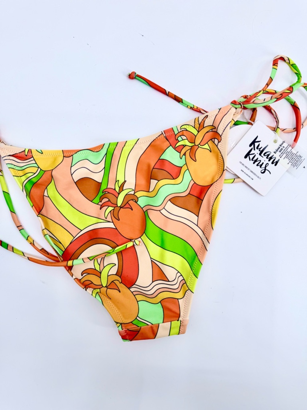 KULANI KINIS Road Runner Fun Full Tie Side Bikini Bottom NWT - Picture 7 of 8